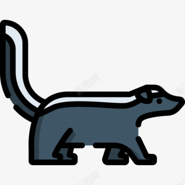 臭鼬动物29线形颜色图标图标