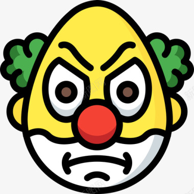 小丑表情6线性颜色图标图标