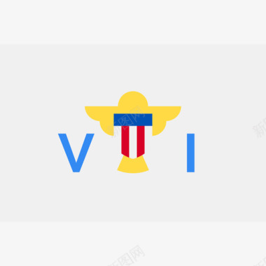 维尔京群岛长方形国家简单旗帜图标图标