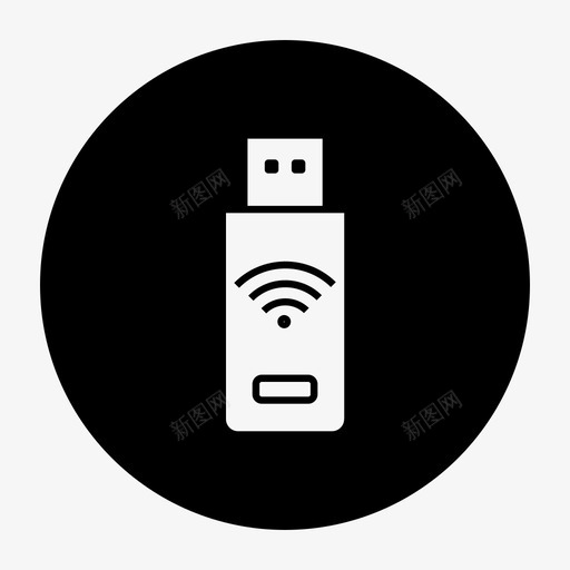 无线设备连接pendrive图标svg_新图网 https://ixintu.com U盘 pendrive 便携式wifi 无线设备 物联网黑色填充物减去正面 连接