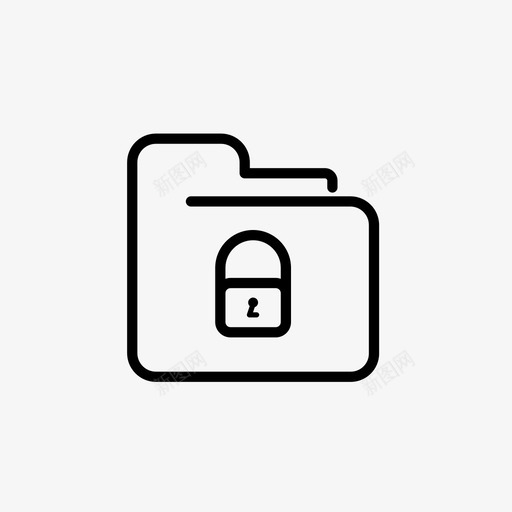 文档文件夹锁图标svg_新图网 https://ixintu.com 业务和市场营销集2 安全 文件夹 文档 锁