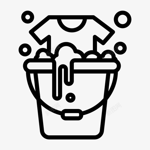 洗衣水桶清洁图标svg_新图网 https://ixintu.com 卫生 水桶 洗衣 清洁 衬衫