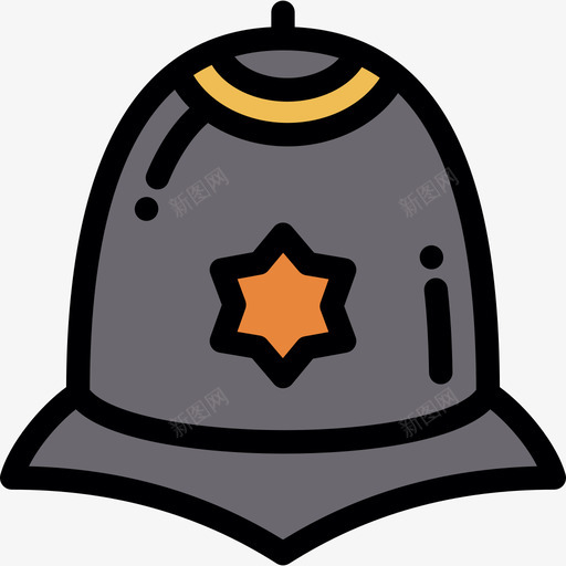 警帽警署2号线形颜色图标svg_新图网 https://ixintu.com 线形颜色 警帽 警署2号