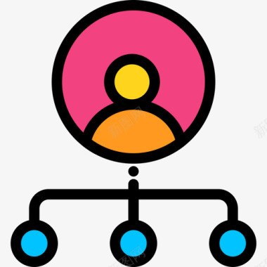 网络化创业新业务5线性色彩图标图标