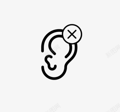 听力损失听不见没有声音图标图标