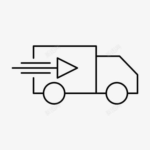 送货车发货运输图标svg_新图网 https://ixintu.com ios营销 厢式车 发货 广告瘦图标 车辆 运输 送货车