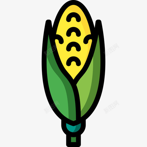 玉米食品和饮料19线性颜色图标svg_新图网 https://ixintu.com 玉米 线性颜色 食品和饮料19