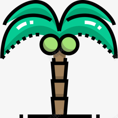 棕榈树旅游2线形颜色图标图标