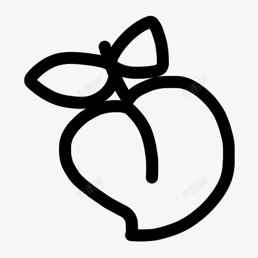 桃子食物水果图标svg_新图网 https://ixintu.com 手绘 桃子 水果 食物 食物绘制
