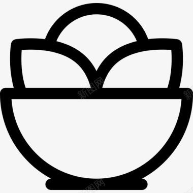 沙拉夏季食品饮料3线性图标图标
