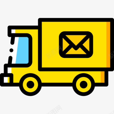 送货车邮件4黄色图标图标