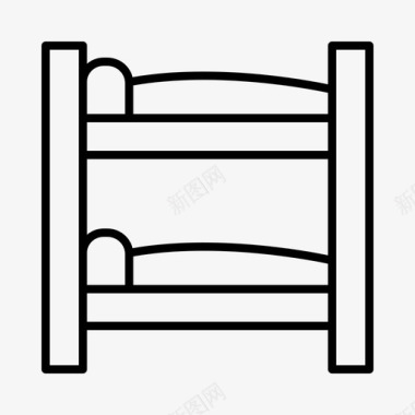 双层床宿舍家具图标图标