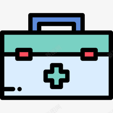 急救箱医疗医院2线性颜色图标图标