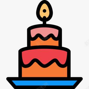 蛋糕生日20线形颜色图标图标