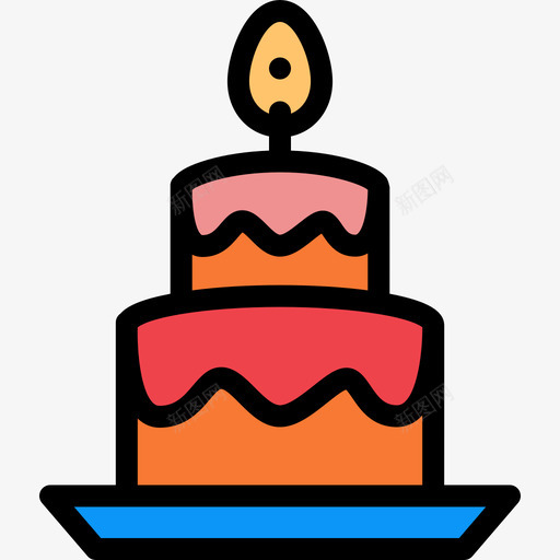 蛋糕生日20线形颜色图标svg_新图网 https://ixintu.com 生日20 线形颜色 蛋糕