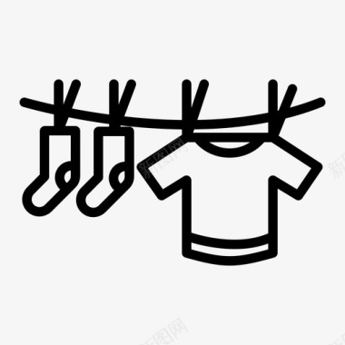洗衣衣物晾衣绳图标图标