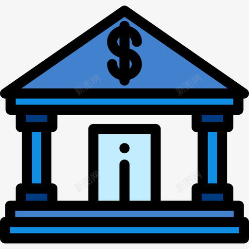 银行城市元素7线性颜色图标svg_新图网 https://ixintu.com 城市元素7 线性颜色 银行