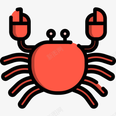 螃蟹动物29线形颜色图标图标