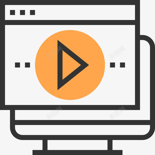 视频播放器用户界面22黄色阴影图标svg_新图网 https://ixintu.com 用户界面22 视频播放器 黄色阴影