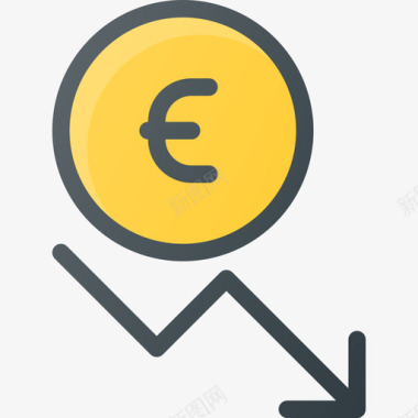 欧元货币3线颜色图标图标