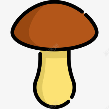 蘑菇夏季食品饮料线形颜色图标图标