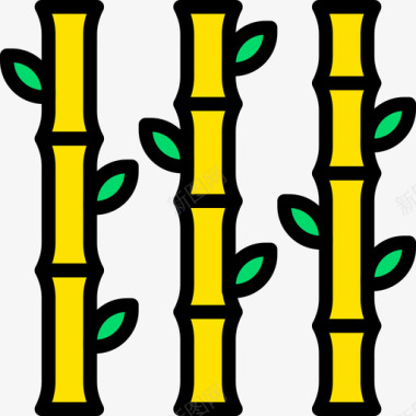 竹子spa瑜伽黄色图标图标