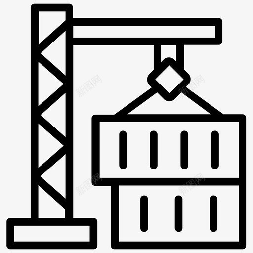 集装箱起重机货物起重机起重机滑轮图标svg_新图网 https://ixintu.com 码头货物 货物起重机 起重机滑轮 集装箱 集装箱线图标 集装箱起重机