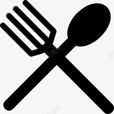 食物叉子餐馆图标图标