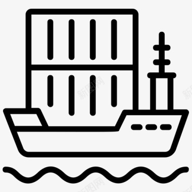 游船货驳货船图标图标