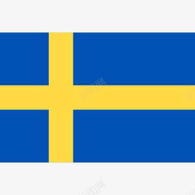 瑞典长方形国家简单旗图标图标