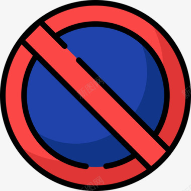 禁止停车交通标志9线形颜色图标图标