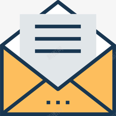 电子邮件商务和办公室11线性颜色图标图标