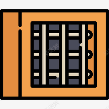 监狱犯罪调查4线性颜色图标图标