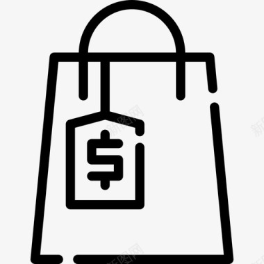 购物袋营销8线性图标图标