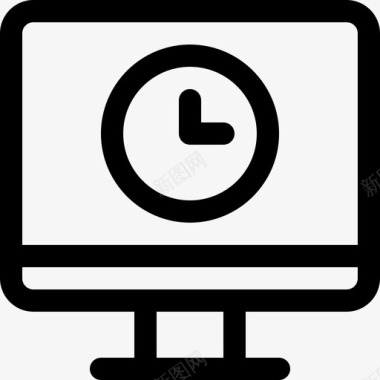 计算机时间管理5线性图标图标
