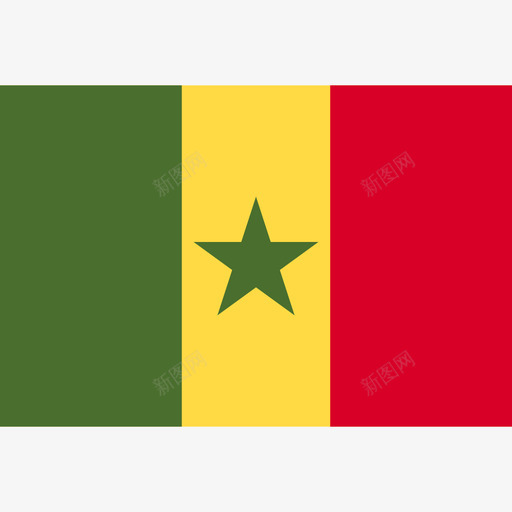 塞内加尔长方形国家简单旗帜图标svg_新图网 https://ixintu.com 塞内加尔 长方形国家简单旗帜
