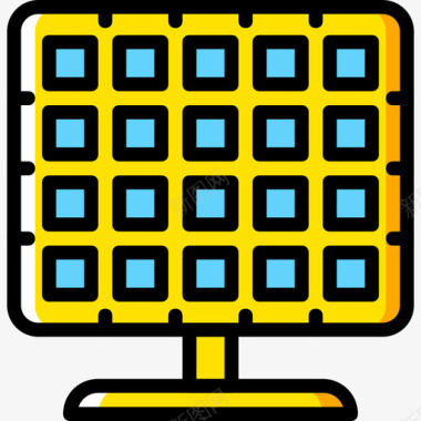 太阳能电池板生态42黄色图标图标