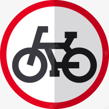 自行车交通标志4平坦图标图标