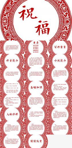 红色绸带红色动态祝福语文课件模板