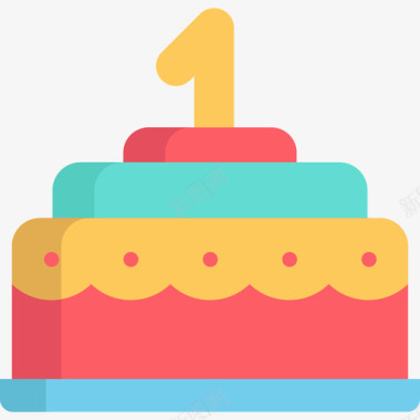 生日蛋糕家庭7扁平图标图标