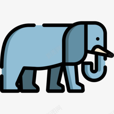 大象动物29线形颜色图标图标