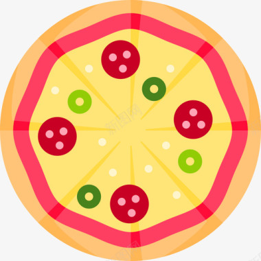 披萨单身女3扁平图标图标