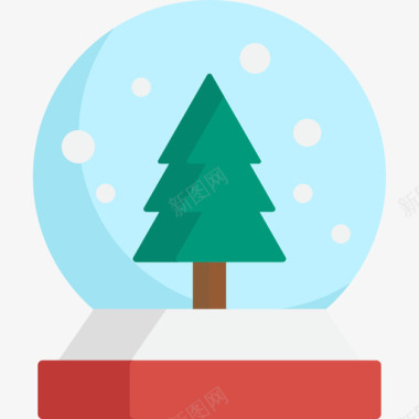 雪花地球仪圣诞66扁平图标图标