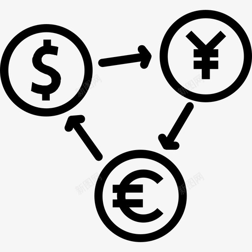 外汇银行和金融16直线图标svg_新图网 https://ixintu.com 外汇 直线 银行和金融16