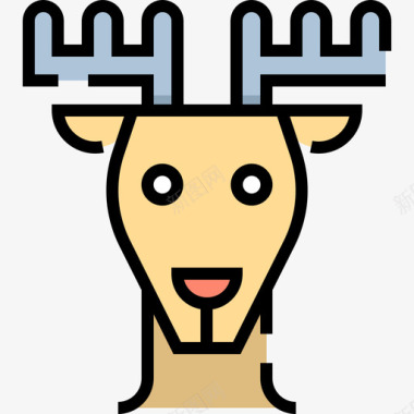 鹿圣诞68线形颜色图标图标