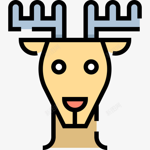 鹿圣诞68线形颜色图标svg_新图网 https://ixintu.com 圣诞68 线形颜色 鹿