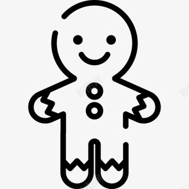 姜饼人圣诞节64岁直系人图标图标