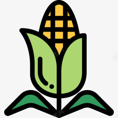 玉米农业31线性颜色图标图标