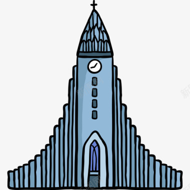 Hallgrimskirkja世界纪念碑色彩图标图标