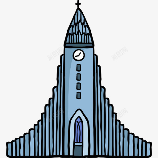 Hallgrimskirkja世界纪念碑色彩图标svg_新图网 https://ixintu.com Hallgrimskirkja 世界纪念碑 色彩